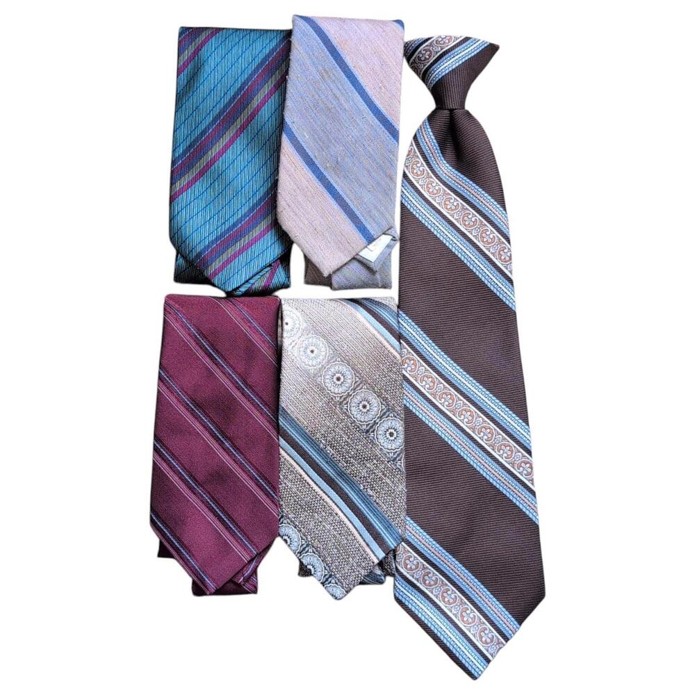 Vintage Ties Lot Striped Dini Wemlon Gerard Philippe Wembley Paisley 80s 90s‎